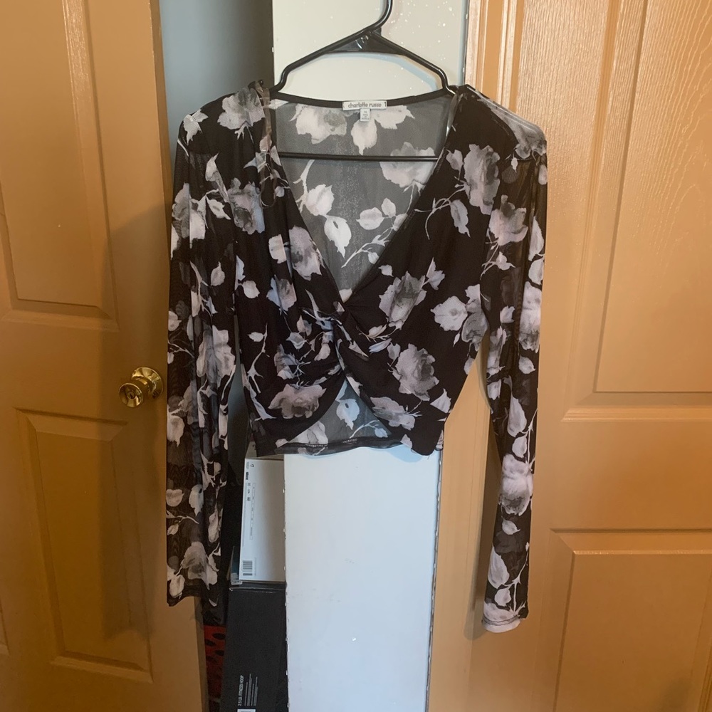 Floral sheer blouse